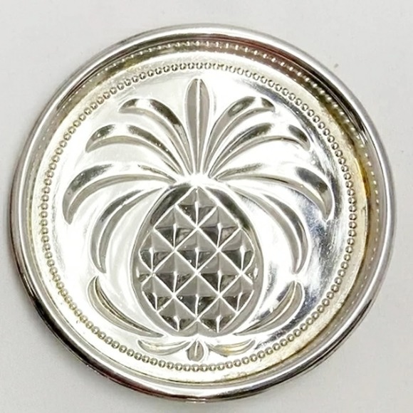 Sheffield Silver Company Silver Plated Pineapple Set of 4 Coasters Made In Italy - Picture 2 of 6